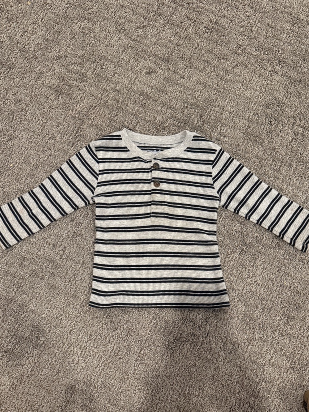 3T Garanimals Gray & Black Striped Long-Sleeve Henley
